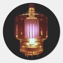 Pegatina Redonda Tubo de vacío del transmisor brillante