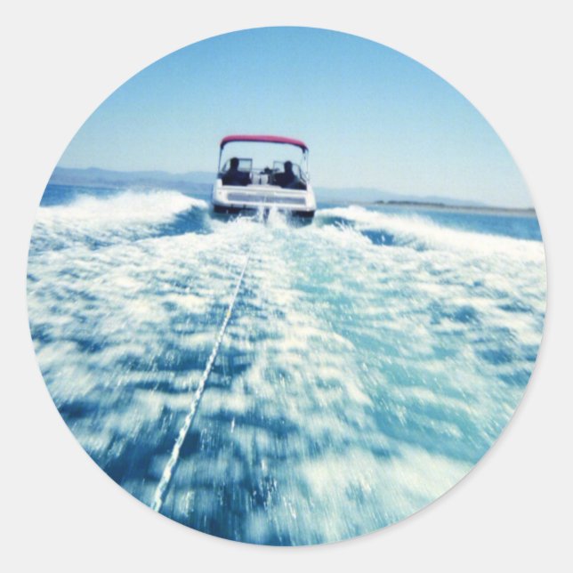 Pegatina Redonda Tubo en el lago de la Pirámide (Anverso)