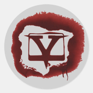 Pegatina Redonda Tubo V de esténcil