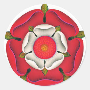 Pegatina Redonda Tudor Rosa