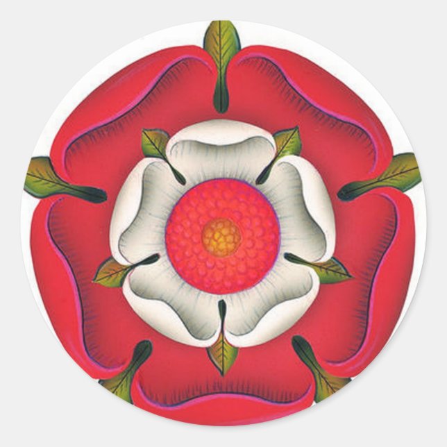 Pegatina Redonda Tudor Rosa (Anverso)