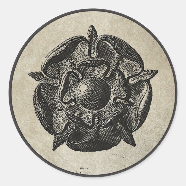 Pegatina Redonda Tudor Rosa (Anverso)