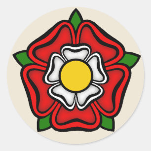 Pegatina Redonda Tudor Rosa de Inglaterra, Emblema de la realeza