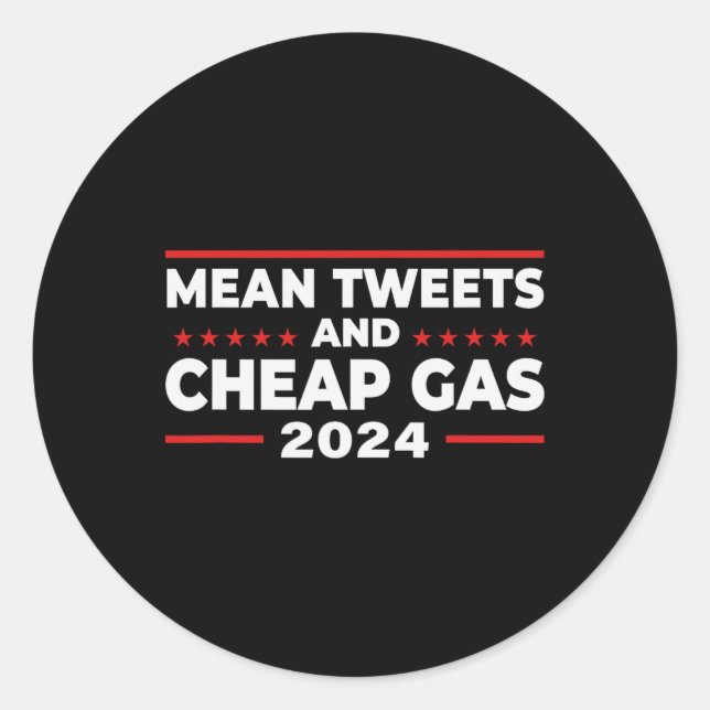 Pegatina Redonda Tuits Y Elección De Donald Trump 2024 (Anverso)