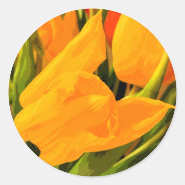 Pegatina Redonda Tulip (Anverso)