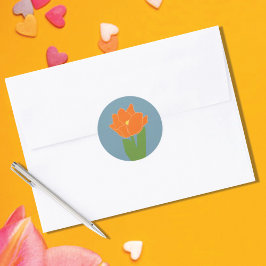 Pegatina Redonda Tulip de Pascua