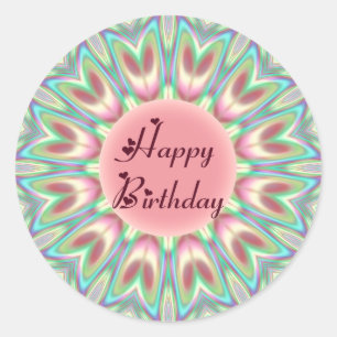 Pegatina Redonda Tulip kaleidoscope