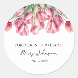 Pegatina Redonda Tulip Memorial Funeral Classic Round Sticker
