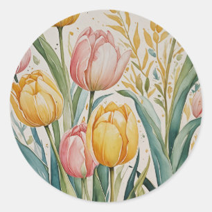 Pegatina Redonda Tulip Reverie