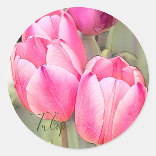 Pegatina Redonda Tulip [Round Seal] (Anverso)