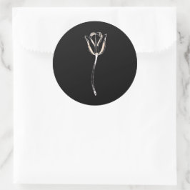 Pegatina Redonda Tulipán - Ilustración Elegante
