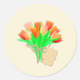 Pegatina Redonda Tulipanes personalizados