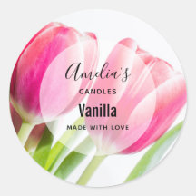 Tulipanes rosas con hojas verdes - Negocio de las