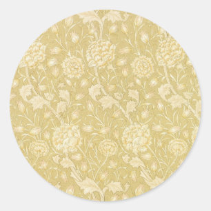 Pegatina Redonda Tulipanes salvajes de William Morris, arte de las
