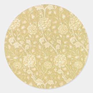 Pegatina Redonda Tulipanes Silvestres de William Morris, Arte de Fl