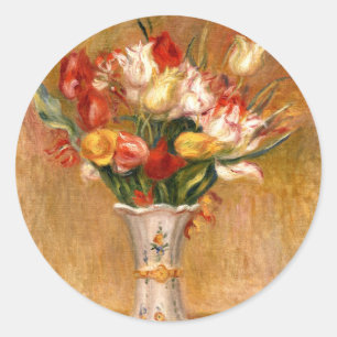 Pegatina Redonda Tulips de Auguste Renoir