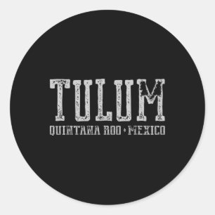 Pegatina Redonda Tulum México - Ruinas mayas de viajes Viajes Viaje