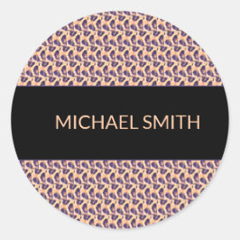 Pegatina Redonda Tumbler térmico con patrón de leopardo keniano