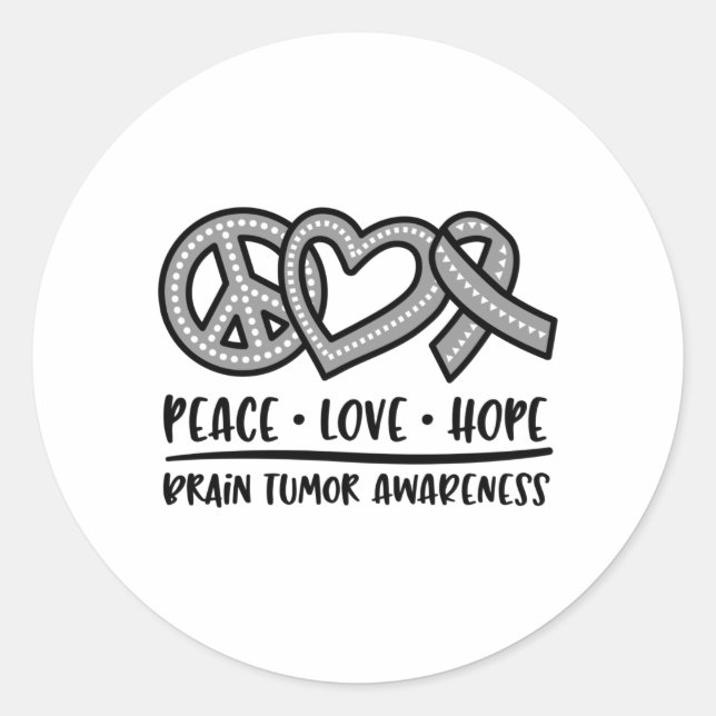 Pegatina Redonda Tumor cerebral Conciencia, tumor cerebral (Anverso)