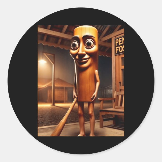 Pegatina Redonda Tung Tung Tung Sahur (Anverso)