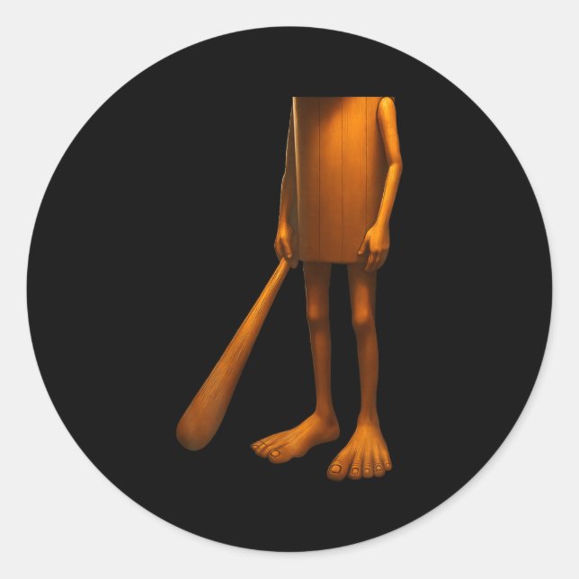 Pegatina Redonda Tung Tung Tung Sahur Brainrot italiano Halloween C (Anverso)