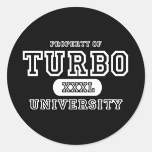 Pegatina Redonda Turbo University Dark