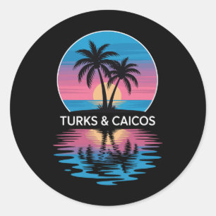 Pegatina Redonda Turcas y Caicos