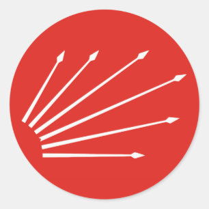 Pegatina Redonda Turco seis flechas