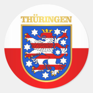 Pegatina Redonda Turingen (Turingia) COA