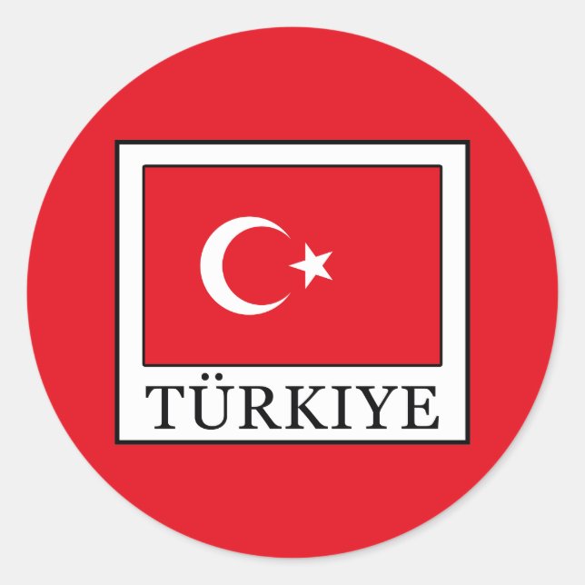 Pegatina Redonda Türkiye (Anverso)