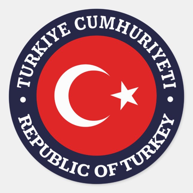 Pegatina Redonda Turkiye Cumhuriyeti (Anverso)