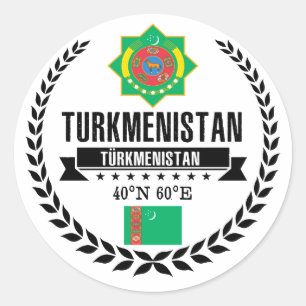 Pegatina Redonda Turkmenistán