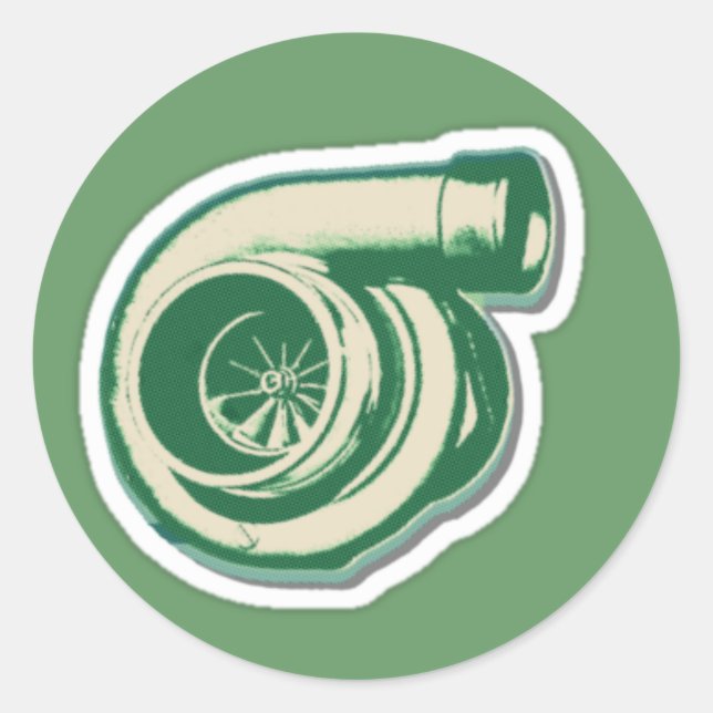 Pegatina Redonda Turno verde (Anverso)