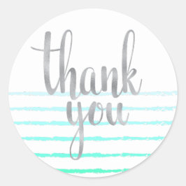 Pegatina Redonda Turquesa oscura gracias pegatinas, redondo