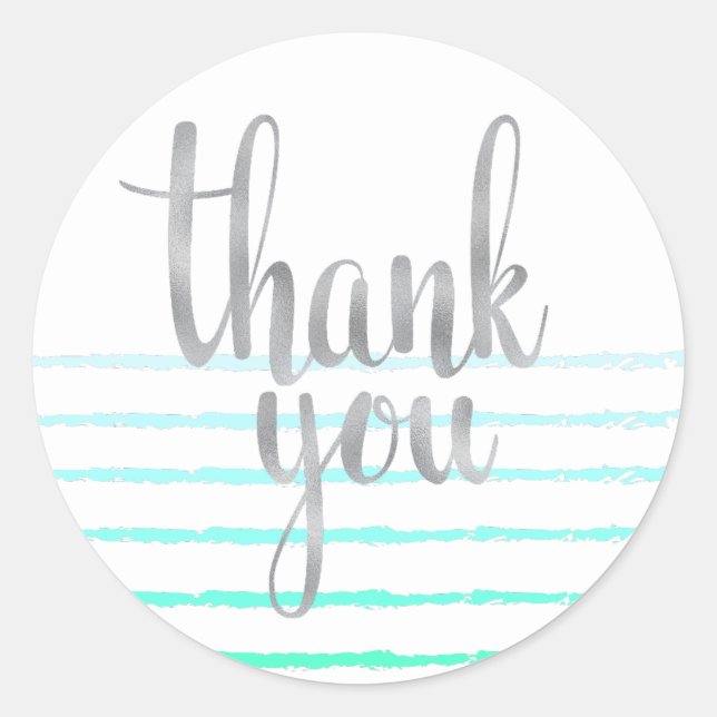 Pegatina Redonda Turquesa oscura gracias pegatinas, redondo (Anverso)