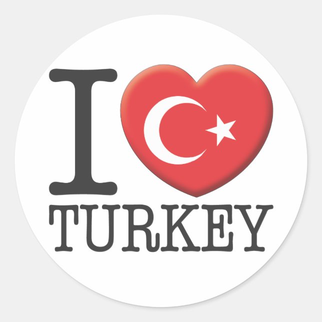 Pegatina Redonda Turquía (Anverso)