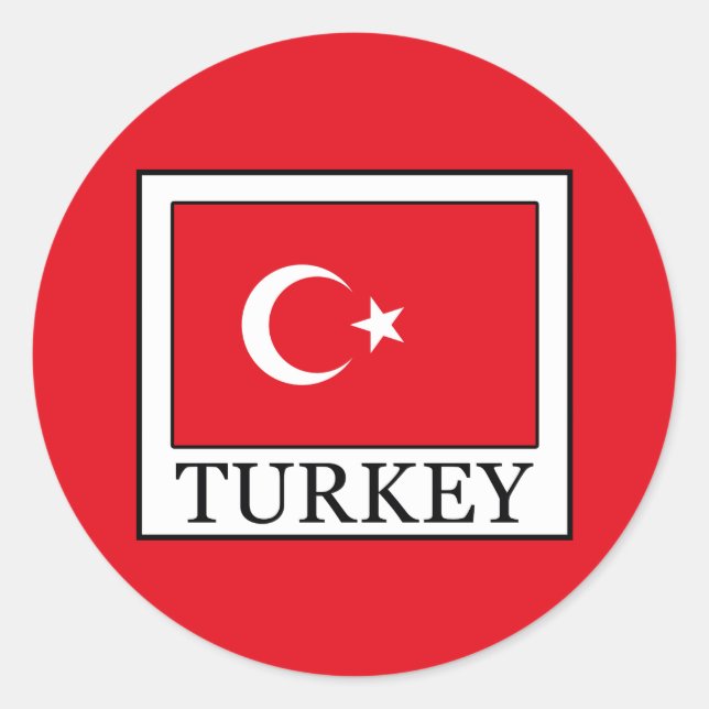 Pegatina Redonda Turquía (Anverso)