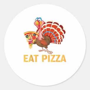 Pegatina Redonda TURQUÍA COME PIZZA Shirt Adult Vegan Niños Gracios
