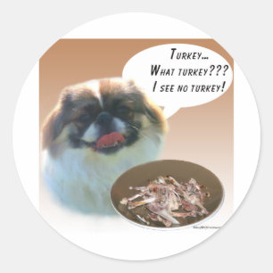 Pegatina Redonda Turquía pekingesa