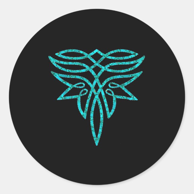 Pegatina Redonda Turquoise Boot Boot Stittching Western Cowgirl Wom (Anverso)