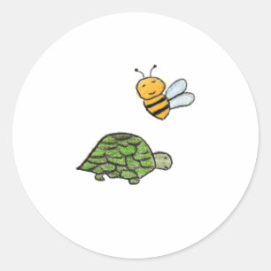 Pegatina Redonda Turtle Bumblebee