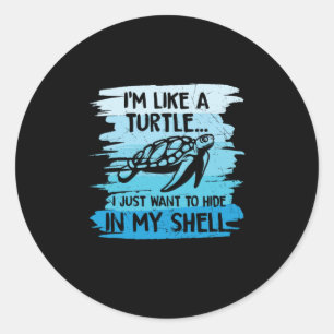 Pegatina Redonda Turtle Lover Soy Como Una Tortuga