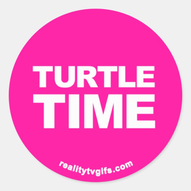 Pegatina Redonda Turtle Time - Pegatinas (Anverso)