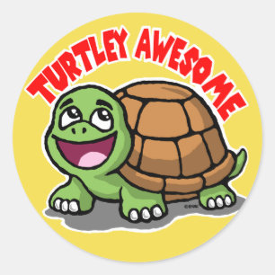 Pegatina Redonda Turtley Awesome