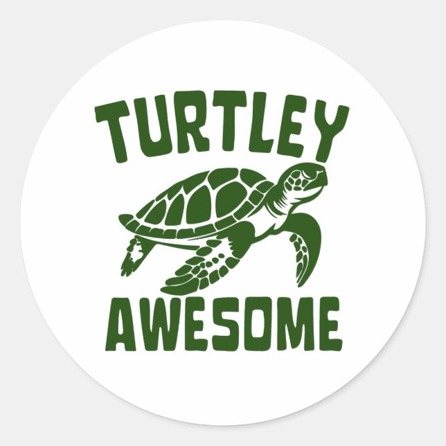 PEGATINA REDONDA TURTLEY AWESOME (Anverso)
