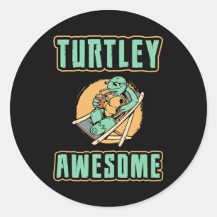 Pegatina Redonda Turtley Awesome Turtle Lover Turtles Funny Gift
