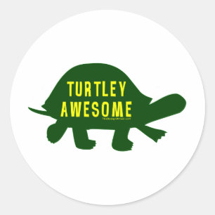 Pegatina Redonda Turtley Totalmente Awesome