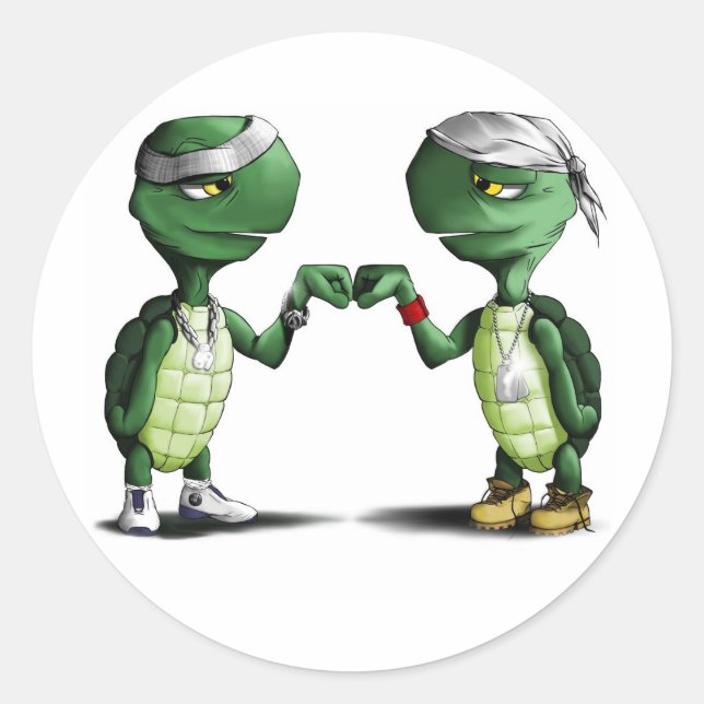 Pegatina Redonda Turttles (Anverso)