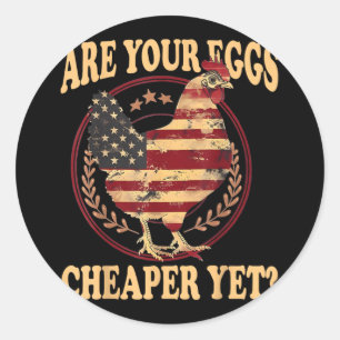 Pegatina Redonda ¿Tus Huevos Son Más Baratos Pero Divertidos Citas 