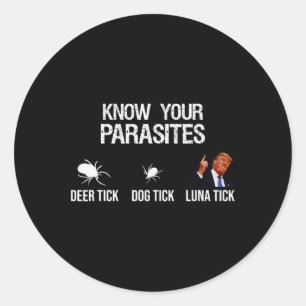 Pegatina Redonda Tus parásitos - marea de ciervos